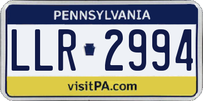 PA license plate LLR2994