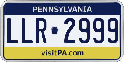 PA license plate LLR2999