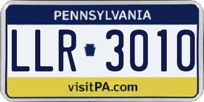 PA license plate LLR3010
