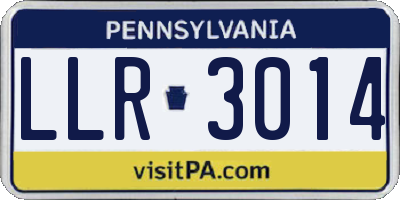 PA license plate LLR3014