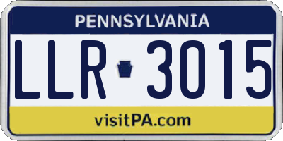 PA license plate LLR3015