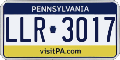 PA license plate LLR3017