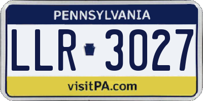 PA license plate LLR3027