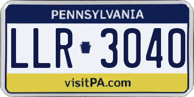 PA license plate LLR3040