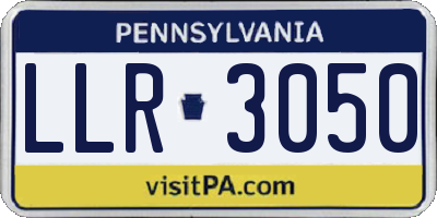PA license plate LLR3050