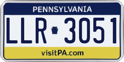PA license plate LLR3051