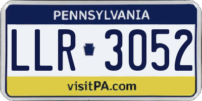 PA license plate LLR3052