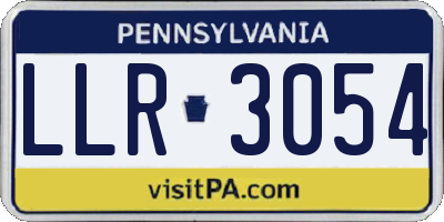 PA license plate LLR3054