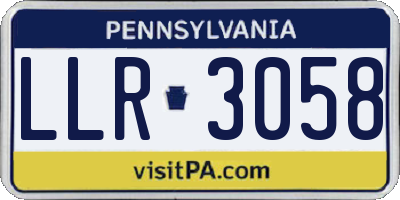 PA license plate LLR3058