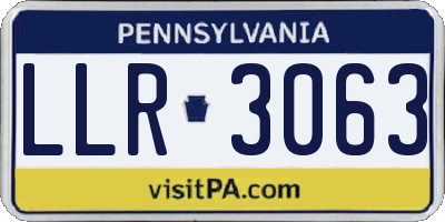 PA license plate LLR3063
