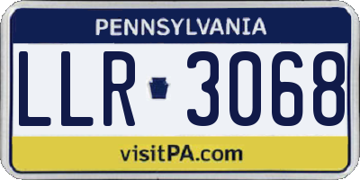 PA license plate LLR3068