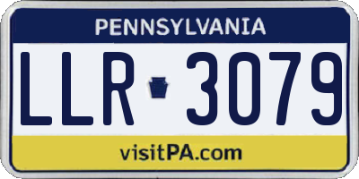 PA license plate LLR3079