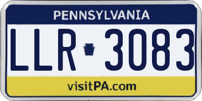 PA license plate LLR3083