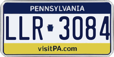 PA license plate LLR3084