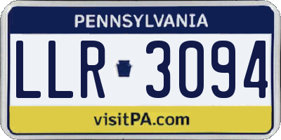 PA license plate LLR3094