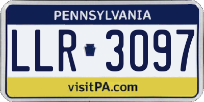 PA license plate LLR3097