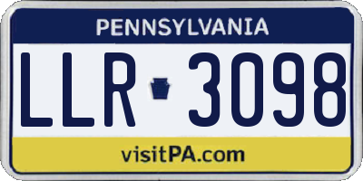 PA license plate LLR3098