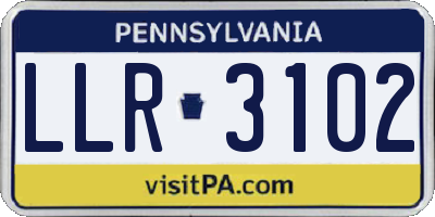 PA license plate LLR3102