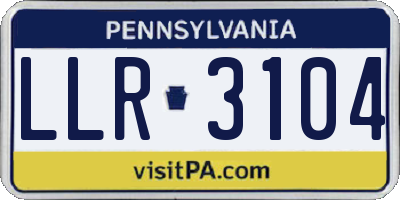 PA license plate LLR3104