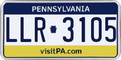 PA license plate LLR3105