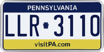 PA license plate LLR3110