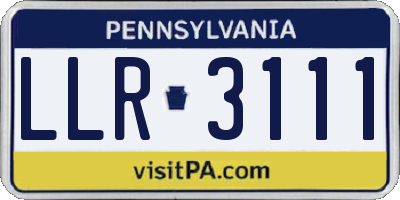 PA license plate LLR3111