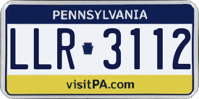 PA license plate LLR3112