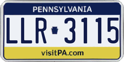 PA license plate LLR3115