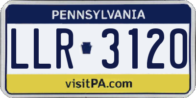 PA license plate LLR3120