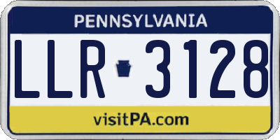 PA license plate LLR3128