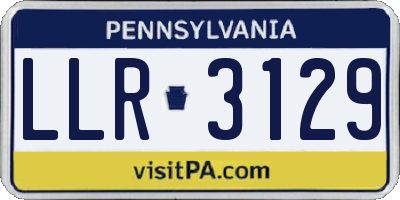 PA license plate LLR3129