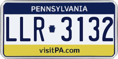 PA license plate LLR3132