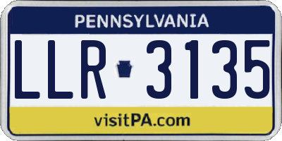 PA license plate LLR3135