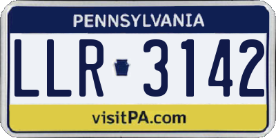 PA license plate LLR3142