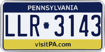 PA license plate LLR3143