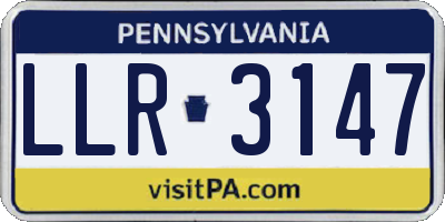 PA license plate LLR3147