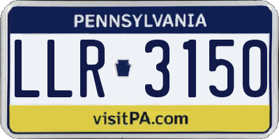 PA license plate LLR3150
