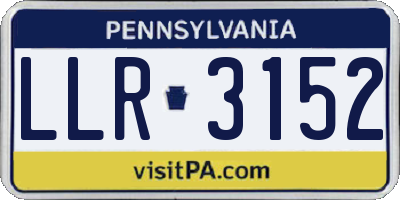 PA license plate LLR3152