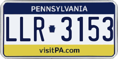 PA license plate LLR3153