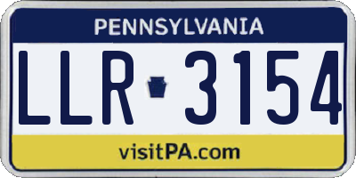 PA license plate LLR3154