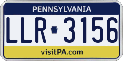 PA license plate LLR3156