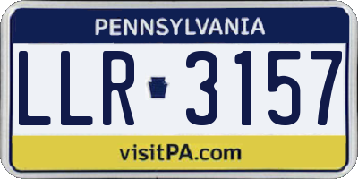 PA license plate LLR3157