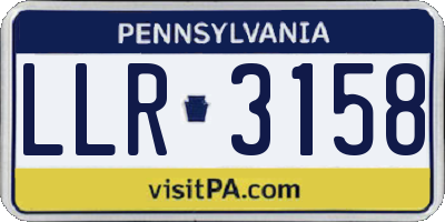 PA license plate LLR3158