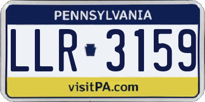 PA license plate LLR3159