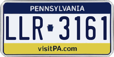 PA license plate LLR3161