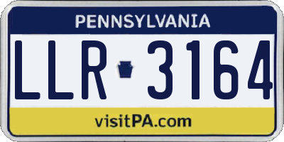 PA license plate LLR3164
