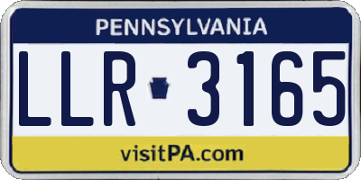 PA license plate LLR3165