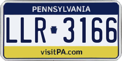 PA license plate LLR3166