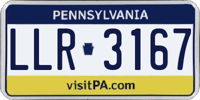 PA license plate LLR3167