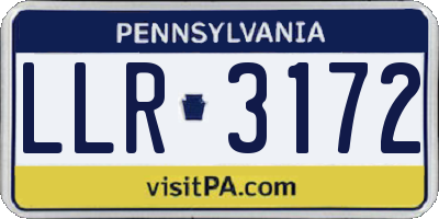 PA license plate LLR3172